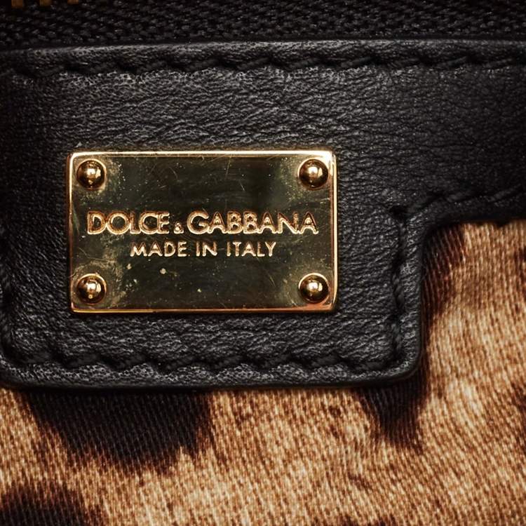 Pre Owned Dolce & Gabbana Cream/Light Beige Python Miss Sicily Shopper Bag