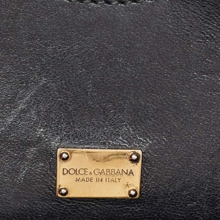 Pre Owned Dolce & Gabbana Black Leather Large Miss Sicily Top Handle Bag