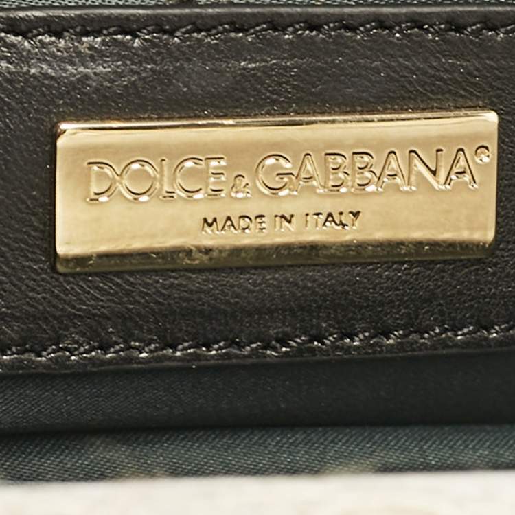 Pre Owned Dolce & Gabbana Beige Brocade Lace Frame Clutch
