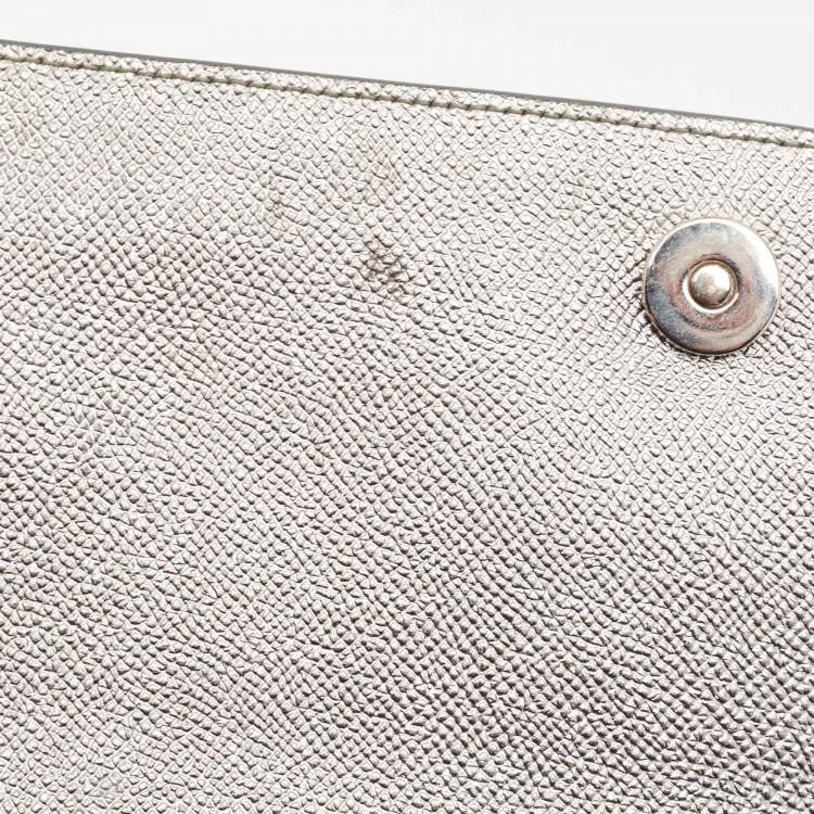 Pre Owned Dolce & Gabbana Silver Leather Medium Miss Sicily Top Handle Bag