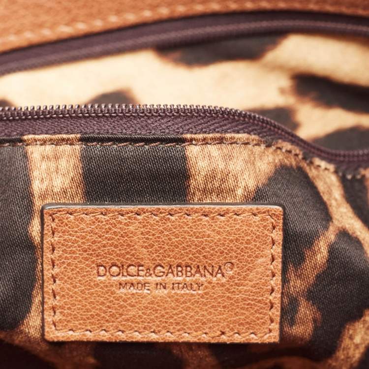 Pre Owned Dolce & Gabbana Brown Leather Miss Sicily Tote