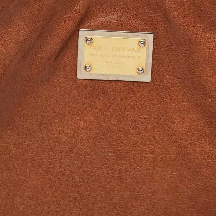 Pre Owned Dolce & Gabbana Brown Leather Miss Sicily Tote