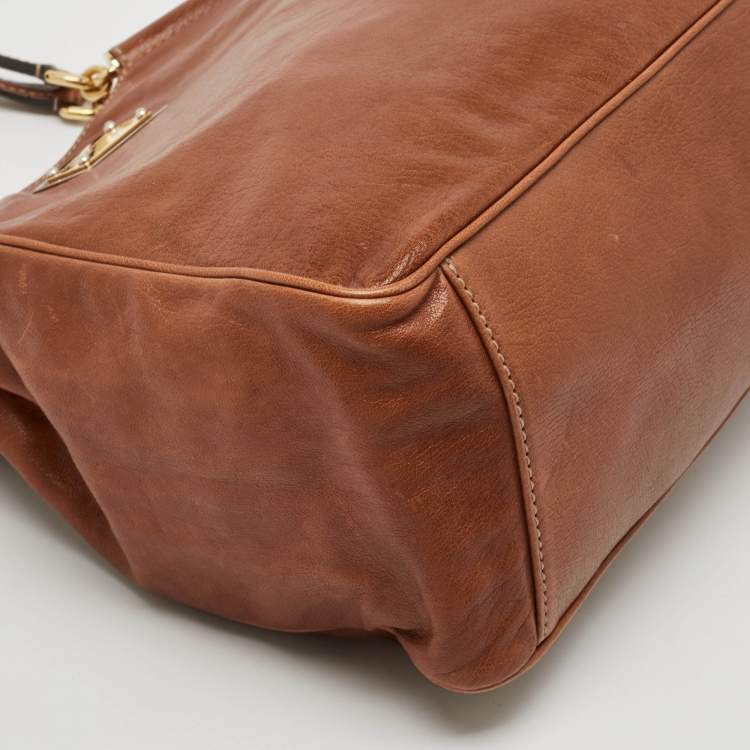 Pre Owned Dolce & Gabbana Brown Leather Miss Sicily Tote