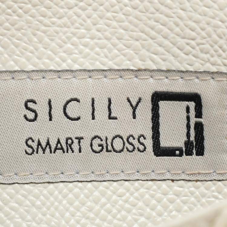 Pre Owned Dolce & Gabbana White Leather Miss Sicily Von Wallet On Chain