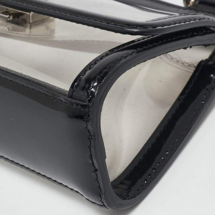 Pre Owned Dolce & Gabbana Black/Clear PVC Mini Miss Sicily Top Handle Bag