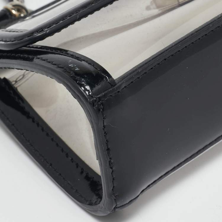 Pre Owned Dolce & Gabbana Black/Clear PVC Mini Miss Sicily Top Handle Bag