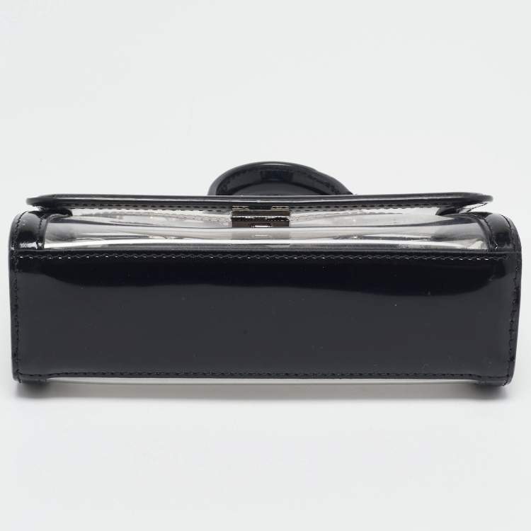 Pre Owned Dolce & Gabbana Black/Clear PVC Mini Miss Sicily Top Handle Bag
