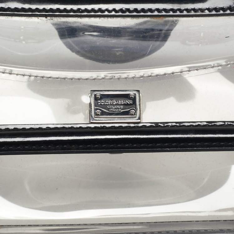 Pre Owned Dolce & Gabbana Black/Clear PVC Mini Miss Sicily Top Handle Bag