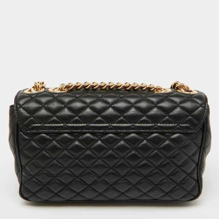 Pre Owned Dolce & Gabbana Black Quilted Leather DG Millennials Flap Shoulder Bag