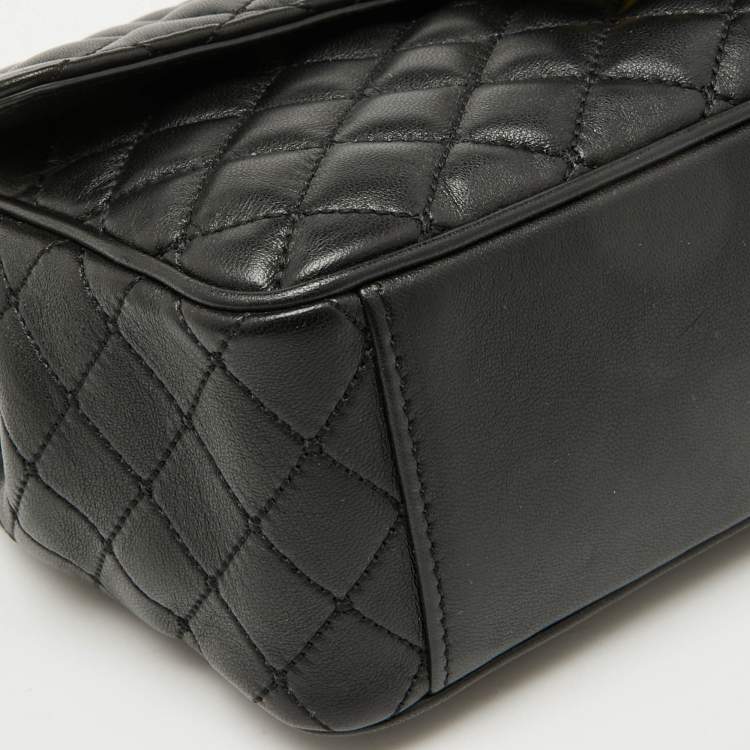 Pre Owned Dolce & Gabbana Black Quilted Leather DG Millennials Flap Shoulder Bag
