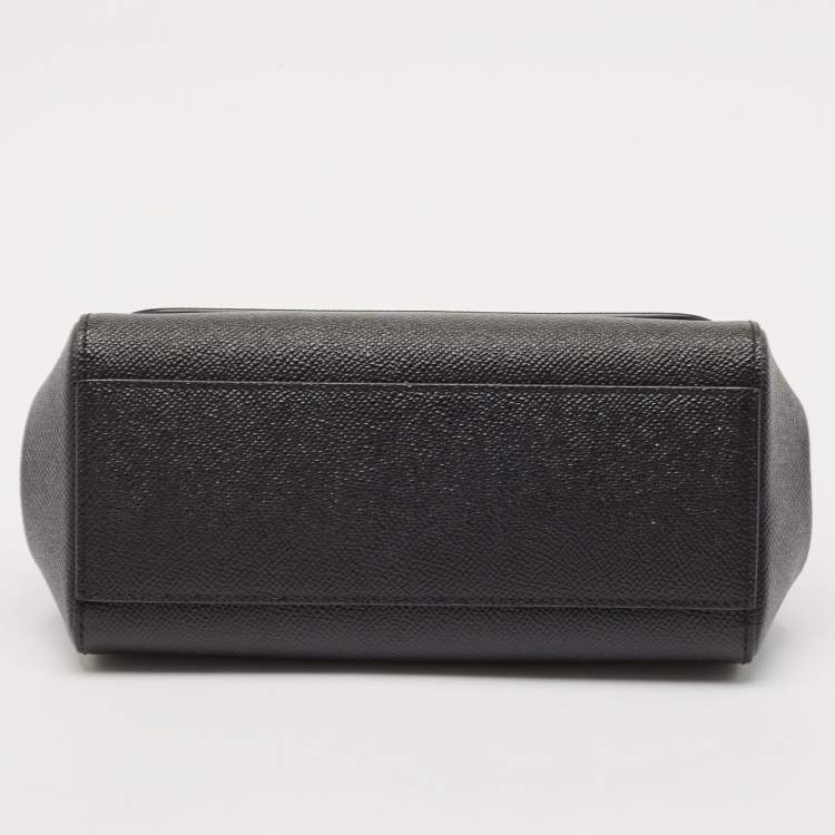 Pre Owned Dolce & Gabbana Black Leather Small Miss Sicily Top Handle Bag
