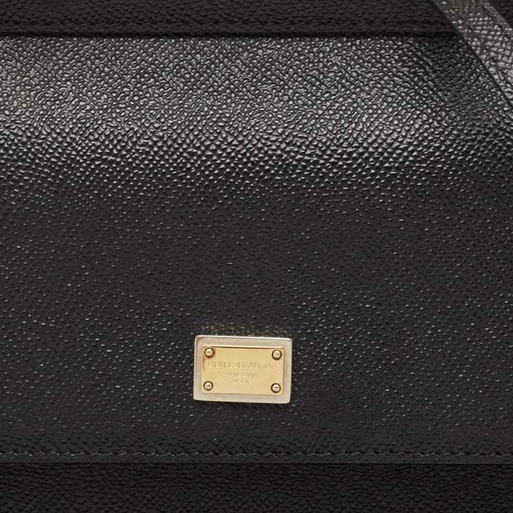 Pre Owned Dolce & Gabbana Black Leather Small Miss Sicily Top Handle Bag