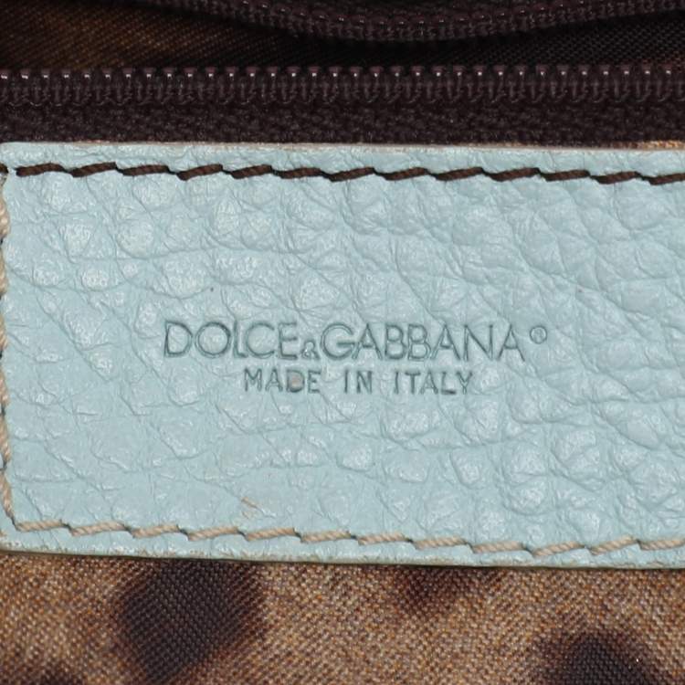 Pre Owned Dolce & Gabbana Turquoise Leather Shoulder Bag
