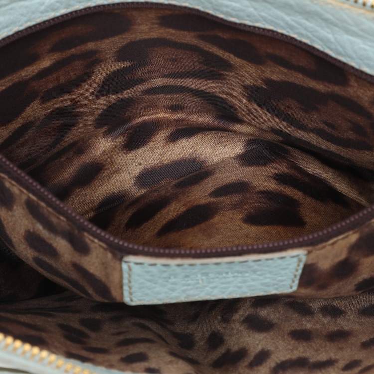 Pre Owned Dolce & Gabbana Turquoise Leather Shoulder Bag