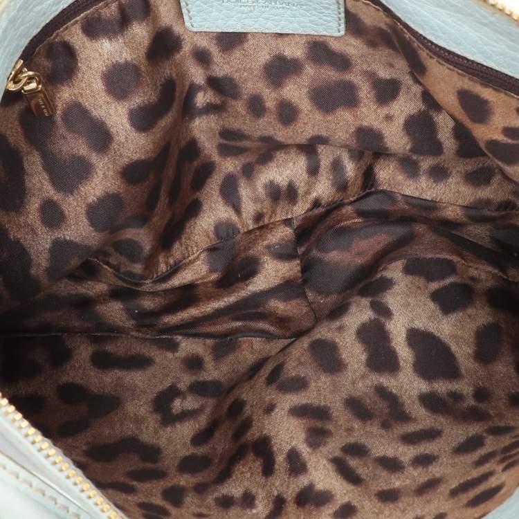 Pre Owned Dolce & Gabbana Turquoise Leather Shoulder Bag