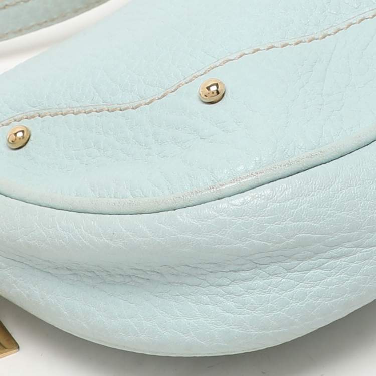 Pre Owned Dolce & Gabbana Turquoise Leather Shoulder Bag