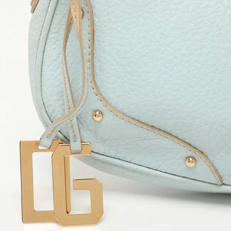 Pre Owned Dolce & Gabbana Turquoise Leather Shoulder Bag