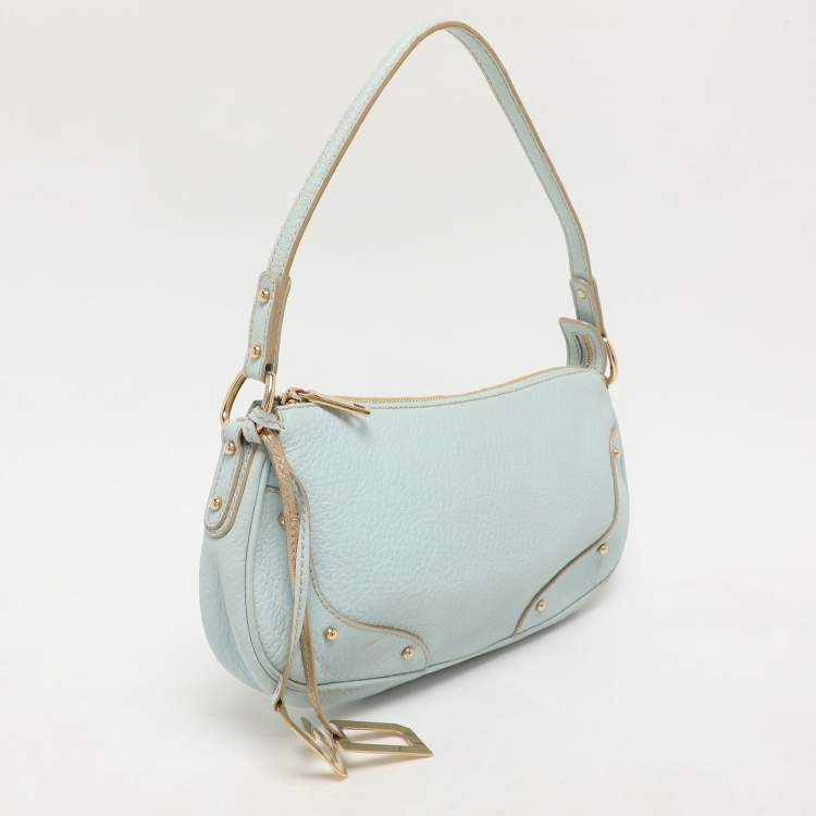 Pre Owned Dolce & Gabbana Turquoise Leather Shoulder Bag