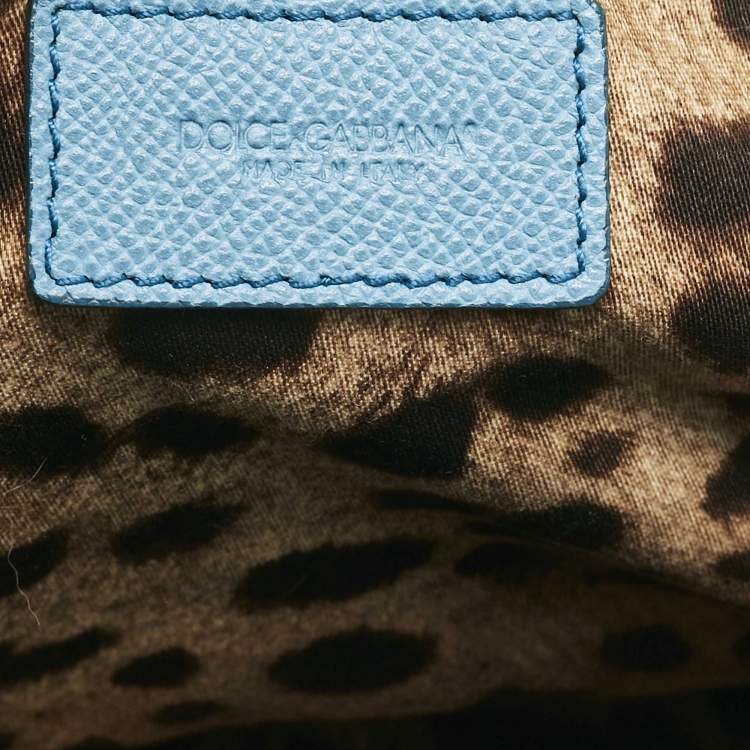 Pre Owned Dolce & Gabbana Blue Leather Large Miss Sicily Top Handle Bag