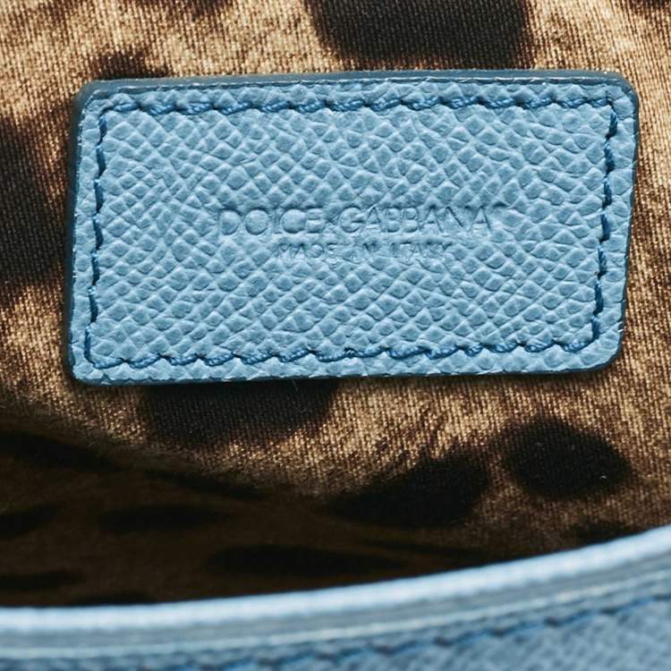 Pre Owned Dolce & Gabbana Blue Leather Large Miss Sicily Top Handle Bag