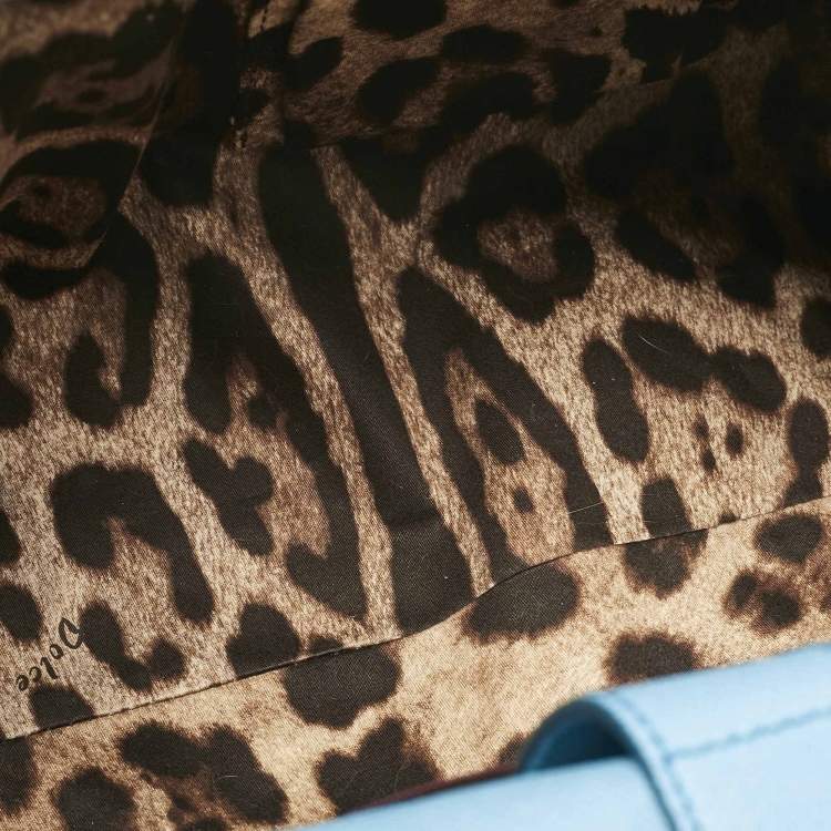 Pre Owned Dolce & Gabbana Blue Leather Large Miss Sicily Top Handle Bag