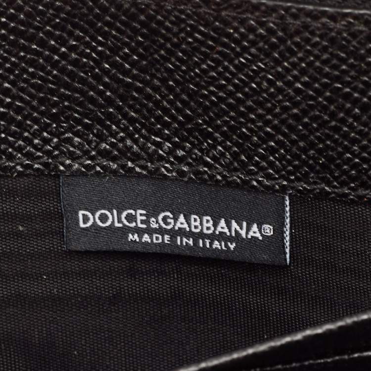 Pre Owned Dolce & Gabbana Black Leather Zip Continental Wallet