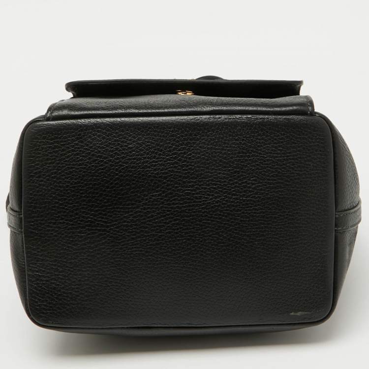 Pre Owned Dolce & Gabbana Black Leather Drawstring Bucket Bag