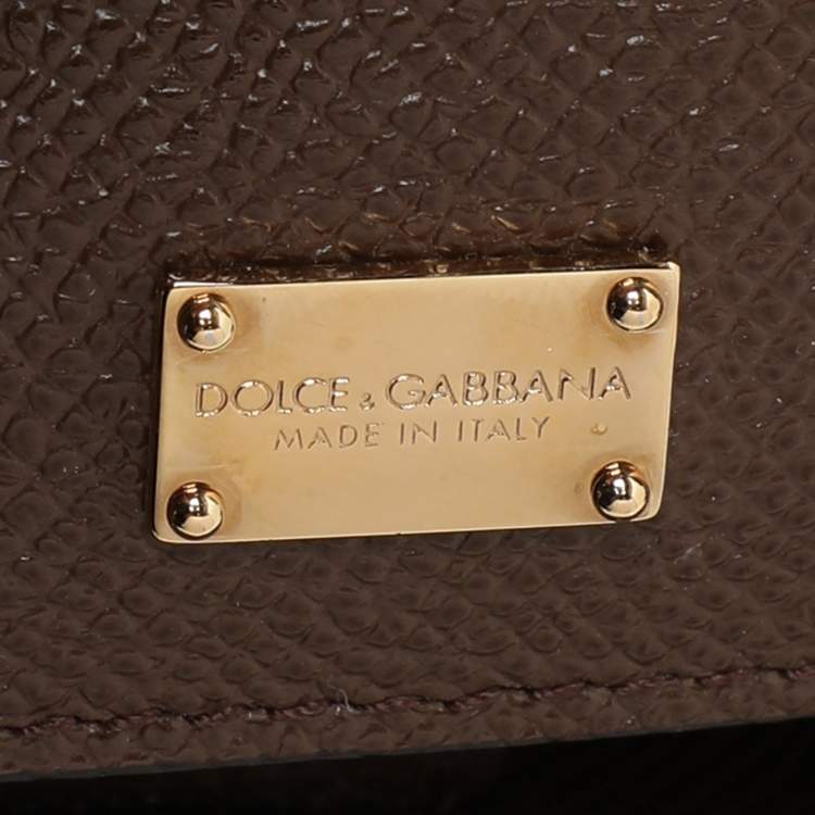 Pre Owned Dolce & Gabbana Brown Leather Miss Sicily East West Top Handle Bag
