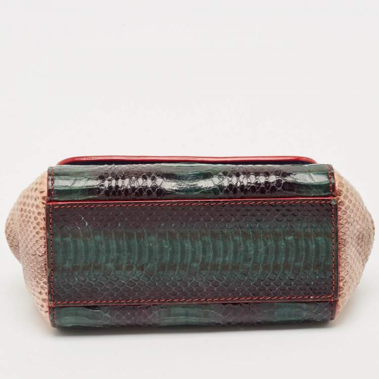 Pre Owned Dolce & Gabbana Multicolor Python and Croc Micro Miss Sicily Top Handle Bag
