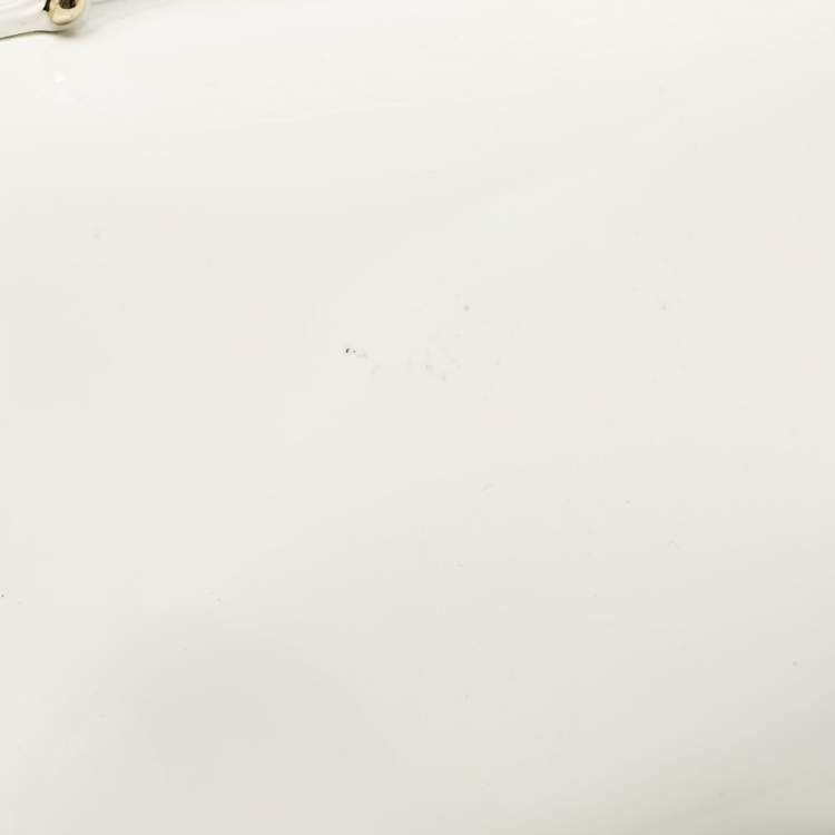 Pre Owned Dolce & Gabbana Bambino White Patent Leather Mini Miss Sicily Top Handle Bag