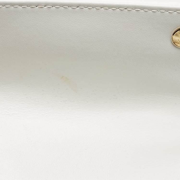 Pre Owned Dolce & Gabbana Bambino White Patent Leather Mini Miss Sicily Top Handle Bag