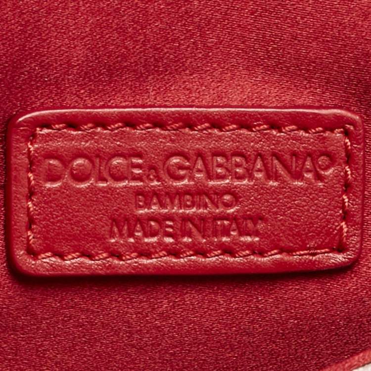 Pre Owned Dolce & Gabbana Bambino Red/Multicolor Fabric Mini Miss Sicily Top Handle Bag