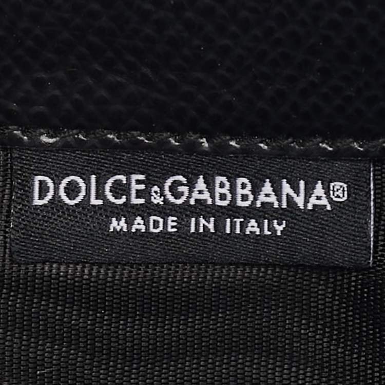 Pre Owned Dolce & Gabbana Black Leather Long Zip Card Case