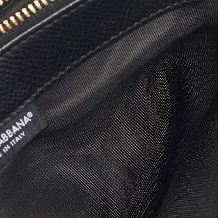 Pre Owned Dolce & Gabbana Black Leather Long Zip Card Case