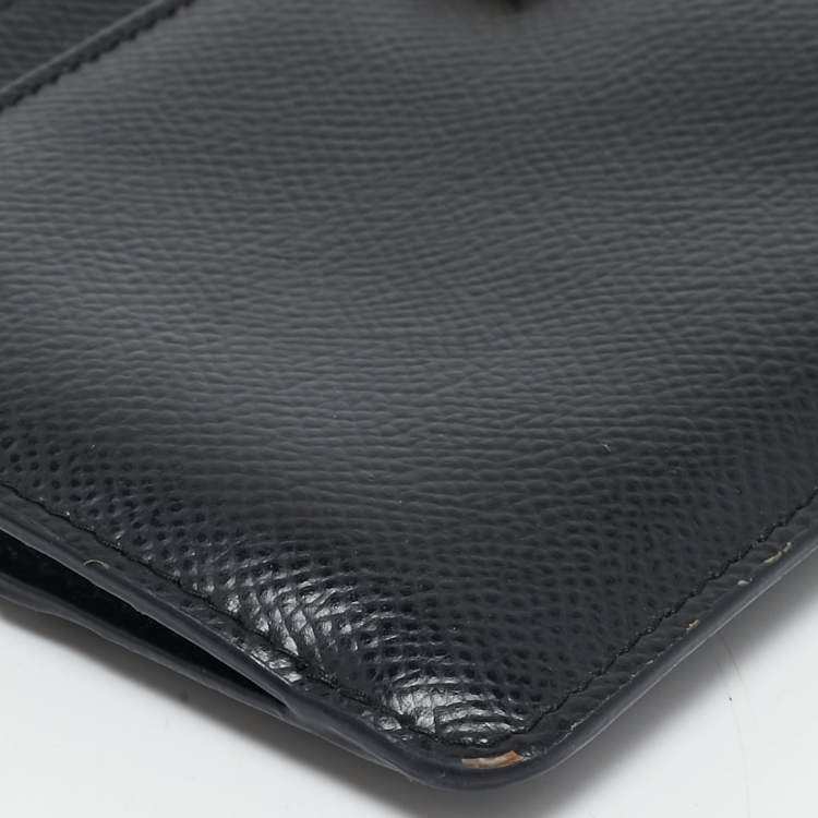 Pre Owned Dolce & Gabbana Black Leather Long Zip Card Case