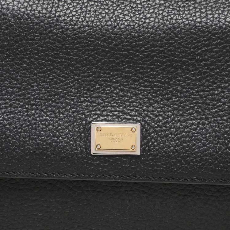 Pre Owned Dolce & Gabbana Black Leather Miss Sicily Top Handle Bag