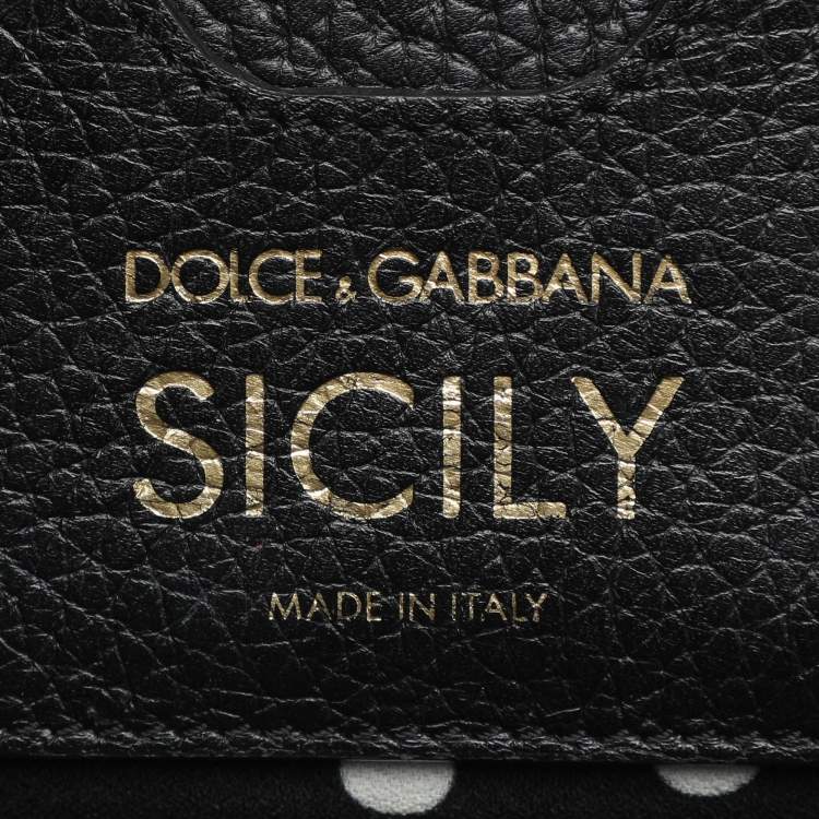 Pre Owned Dolce & Gabbana Black Leather Miss Sicily Top Handle Bag