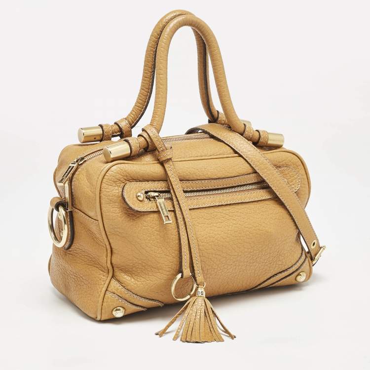Pre Owned Dolce & Gabbana Tan Leather Tassel Satchel