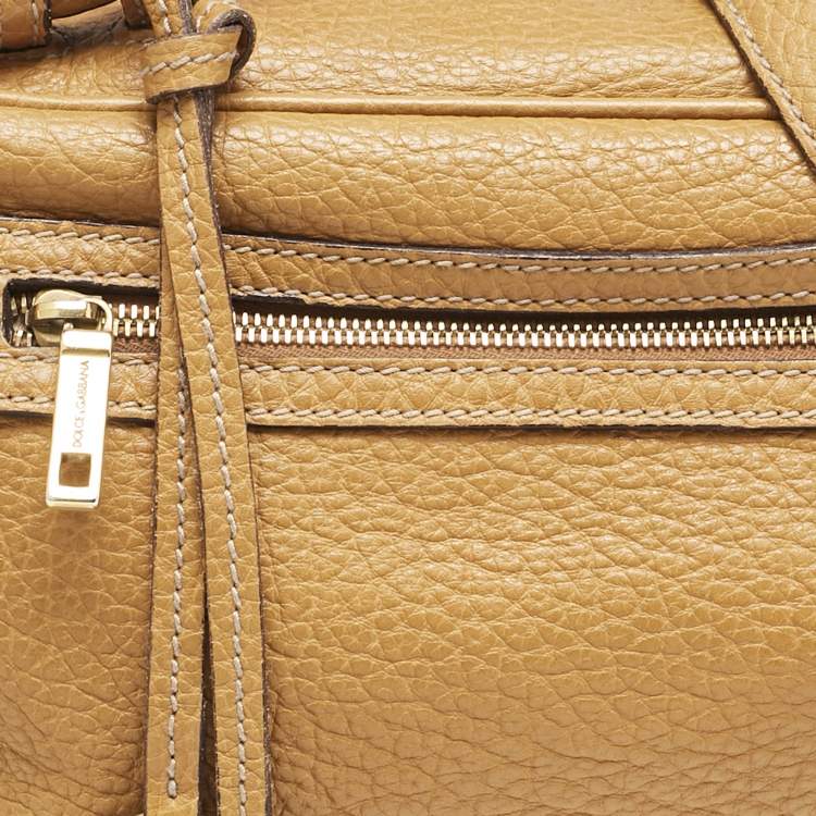 Pre Owned Dolce & Gabbana Tan Leather Tassel Satchel