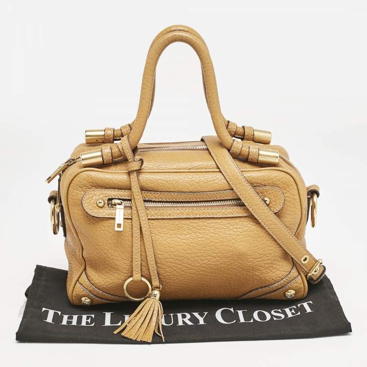 Pre Owned Dolce & Gabbana Tan Leather Tassel Satchel