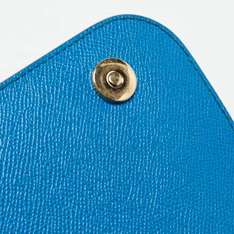 Pre Owned Dolce & Gabbana Blue Leather Medium Miss Sicily Top Handle Bag