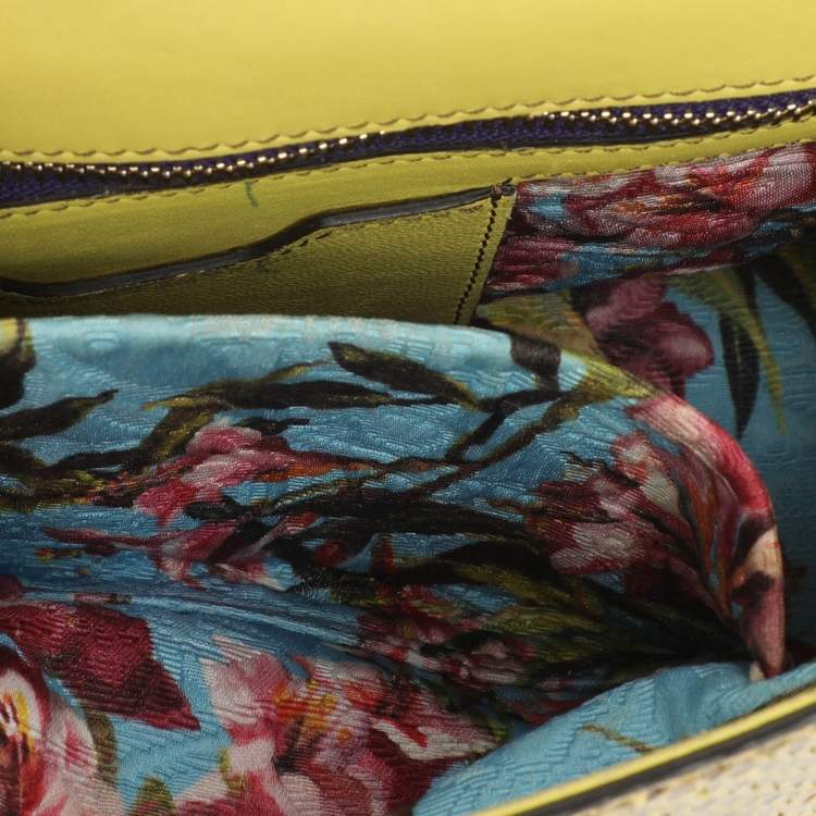 Pre Owned Dolce & Gabbana Multicolor Python and Leather Limited Edition Medium Miss Sicily Top Handle Bag
