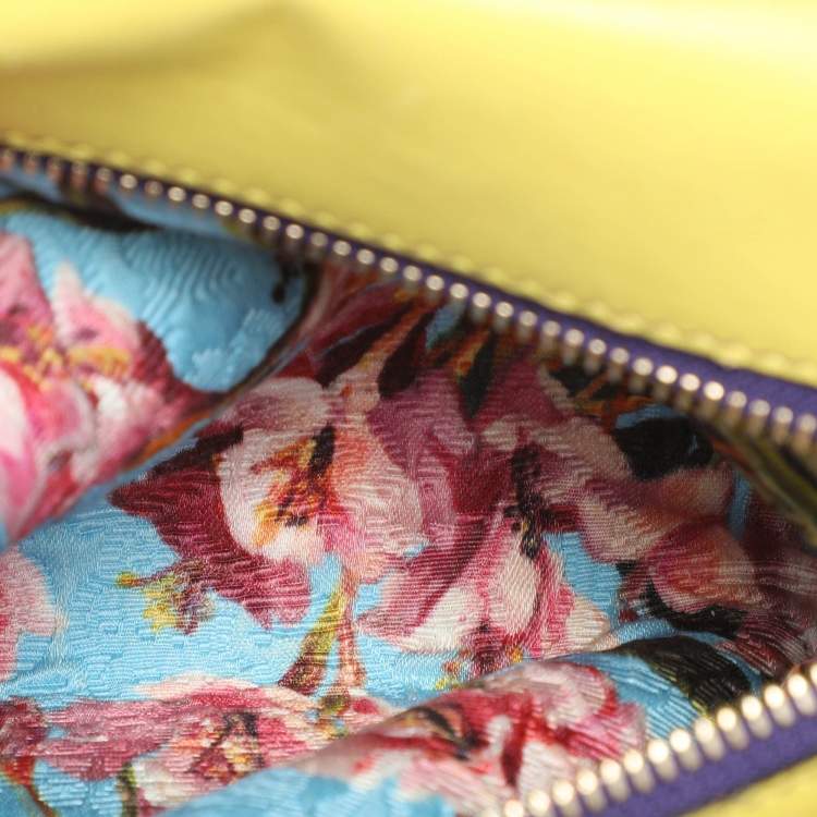 Pre Owned Dolce & Gabbana Multicolor Python and Leather Limited Edition Medium Miss Sicily Top Handle Bag