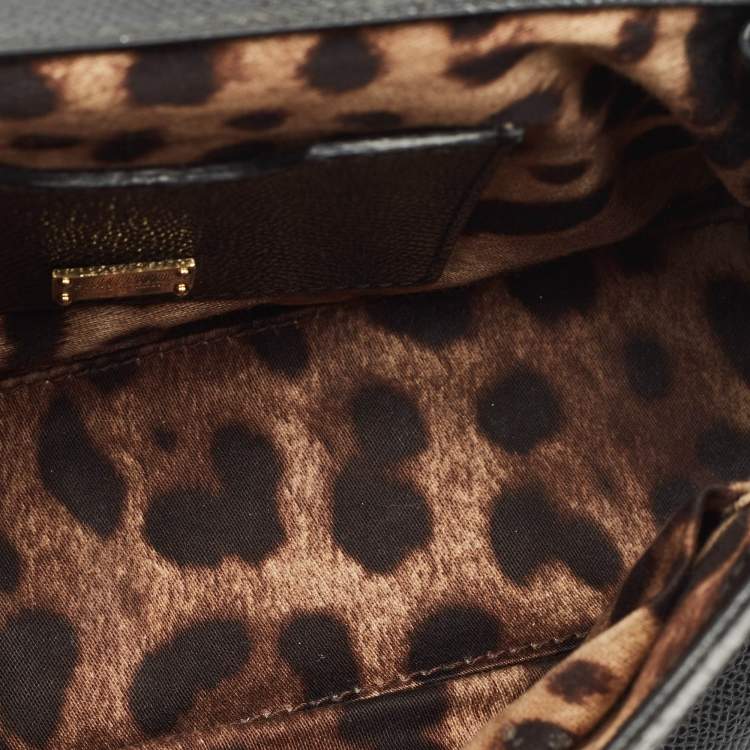 Pre Owned Dolce & Gabbana Black Leather Small Miss Sicily Top Handle Bag