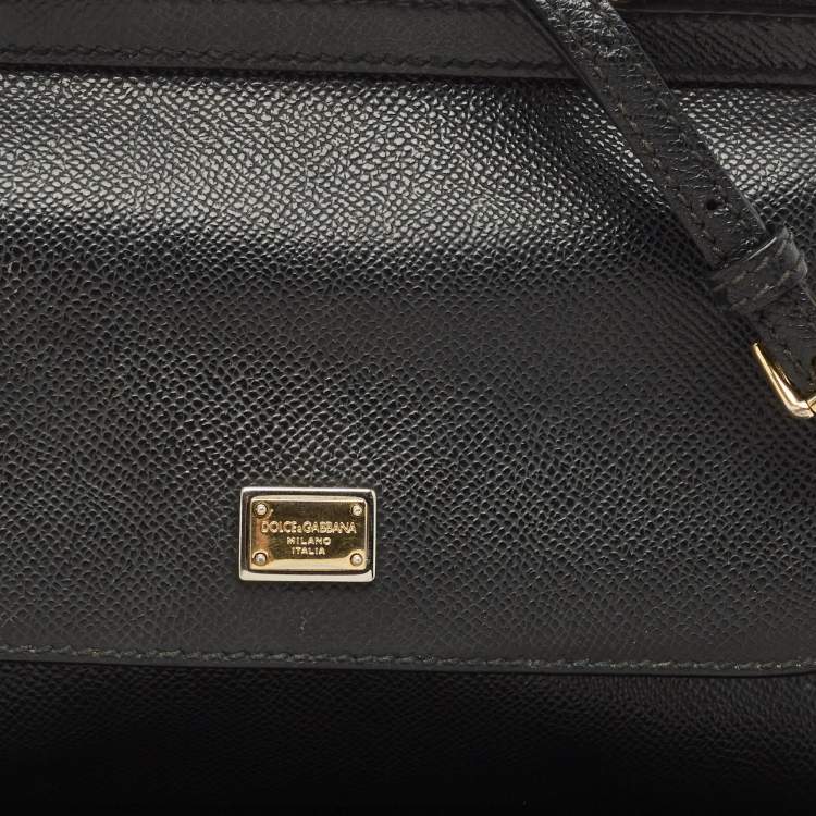 Pre Owned Dolce & Gabbana Black Leather Small Miss Sicily Top Handle Bag