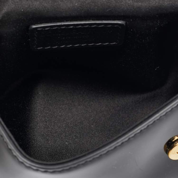 Pre Owned Dolce & Gabbana Black Patent Leather Micro Miss Sicily Crossbody Bag