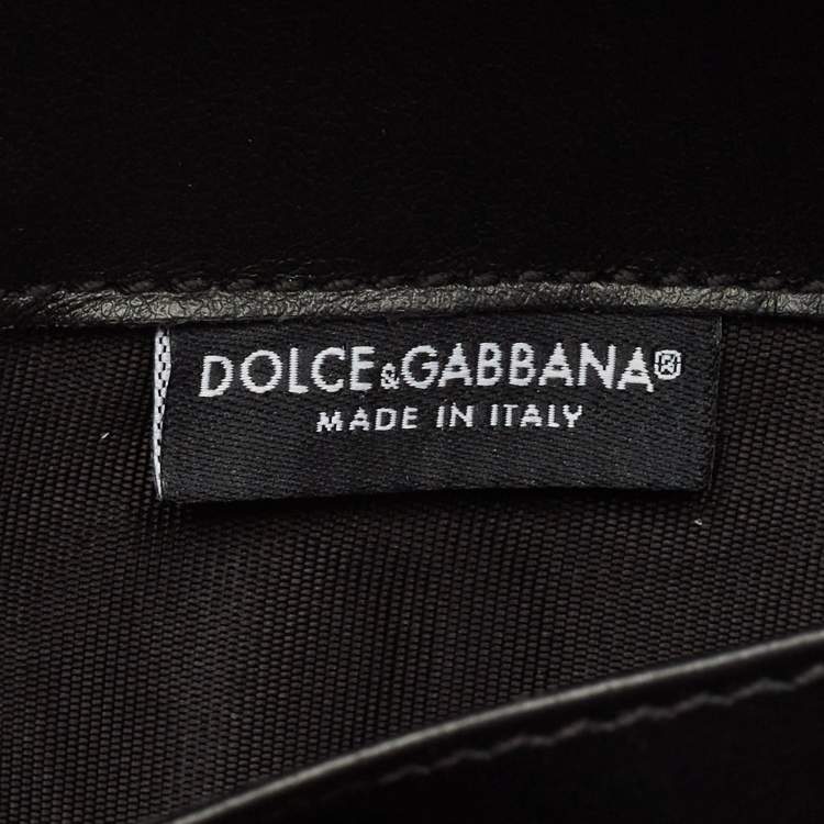 Pre Owned Dolce & Gabbana Black Leather DG Amore Clutch Bag