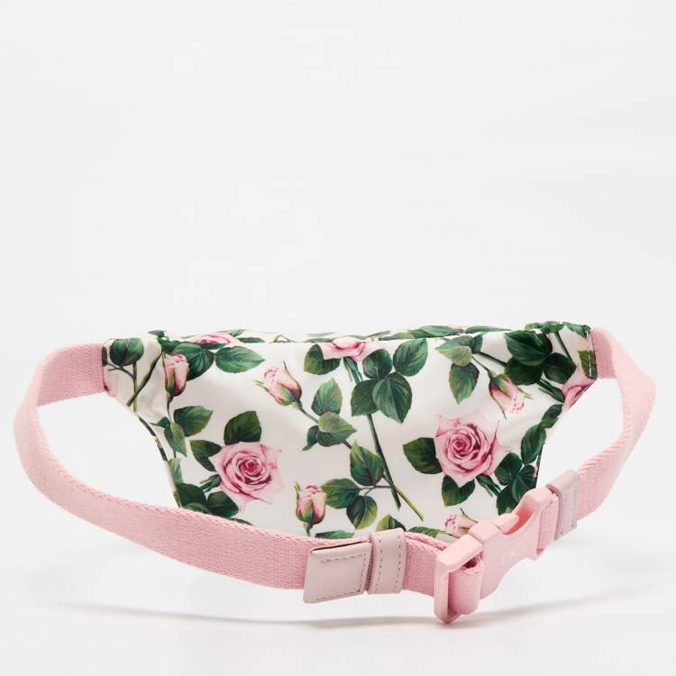 Pre Owned Dolce & Gabbana Pink Floral Print Nylon Belt Bag