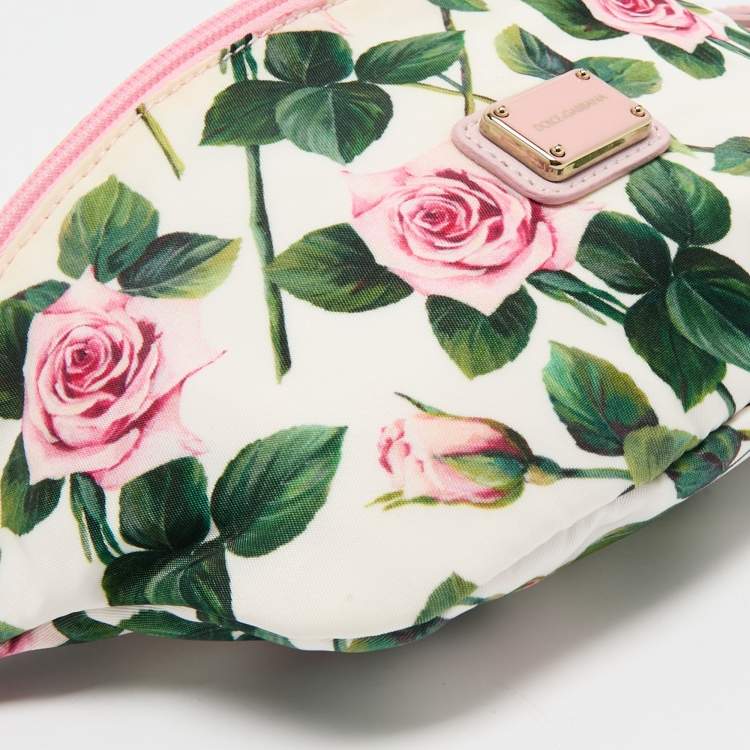 Pre Owned Dolce & Gabbana Pink Floral Print Nylon Belt Bag