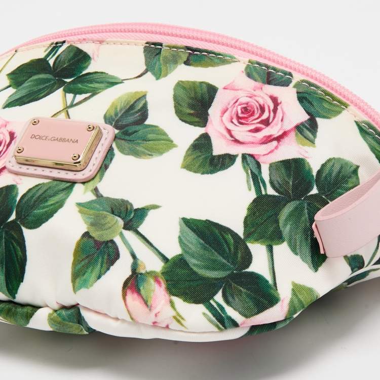 Pre Owned Dolce & Gabbana Pink Floral Print Nylon Belt Bag